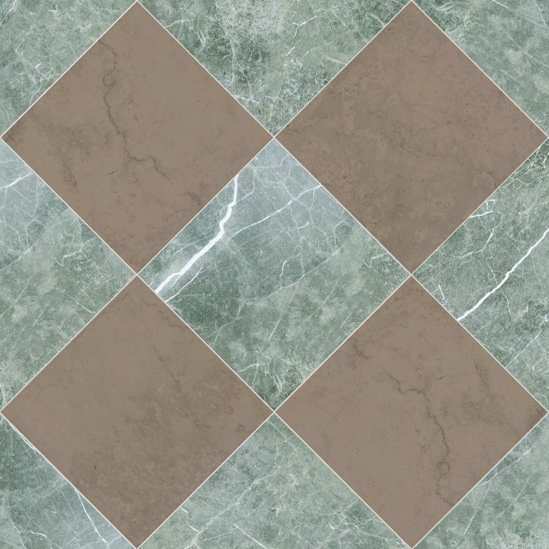 Tavari Checkerboard 10X10 Bronze And Verde, Brown/Green