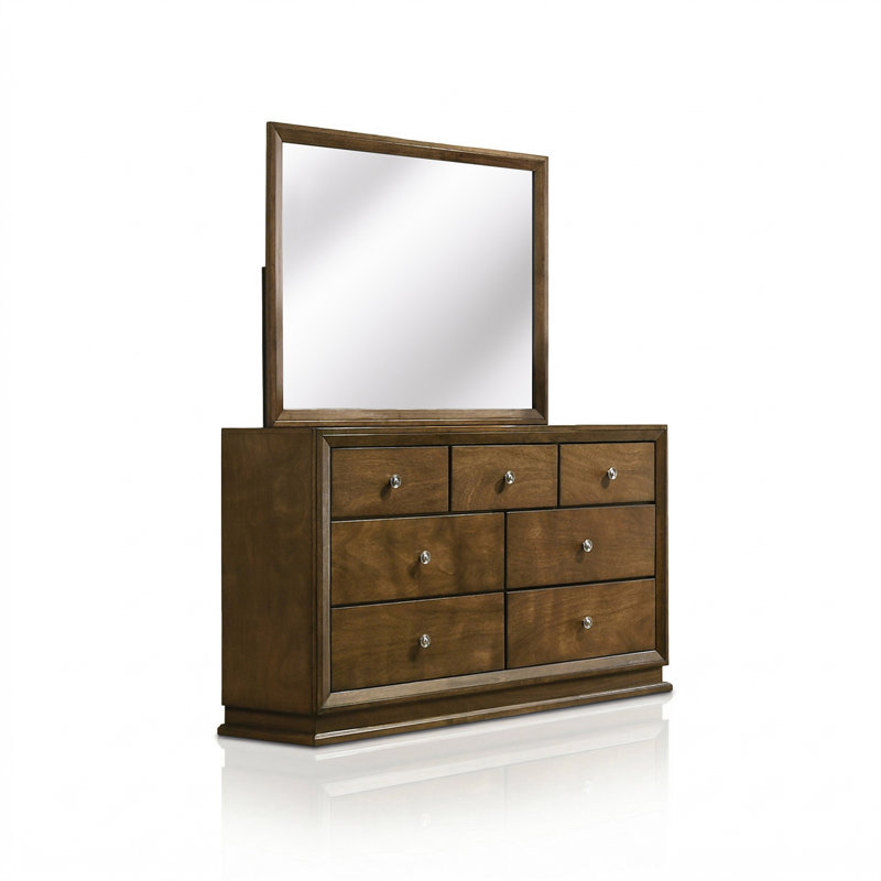Ensemble de chambre à coucher à panneaux 5 pièces Hardeman, Lit double, 5 Pcs: Bed, 2 Nightstand, Dresser, Mirror