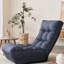 Fauteuil inclinable - rembourré de lin, chambre à coucher bleue ergonomique pliable, écoénergétique bleu marine