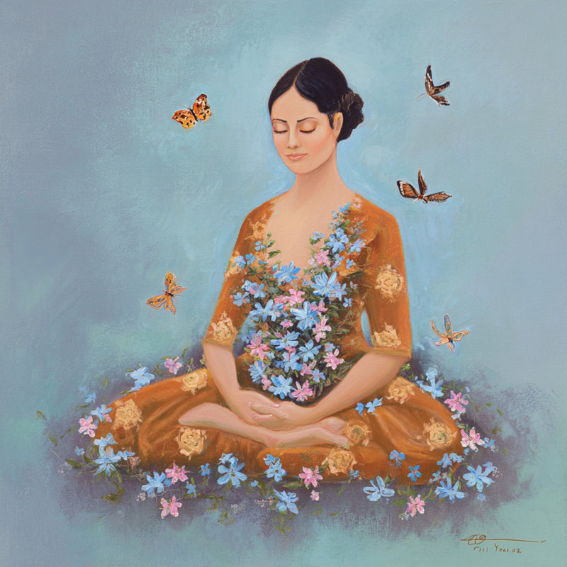 Art mural sur toile Meditation Bloom, 20"W x 20"H x 1.5"D
