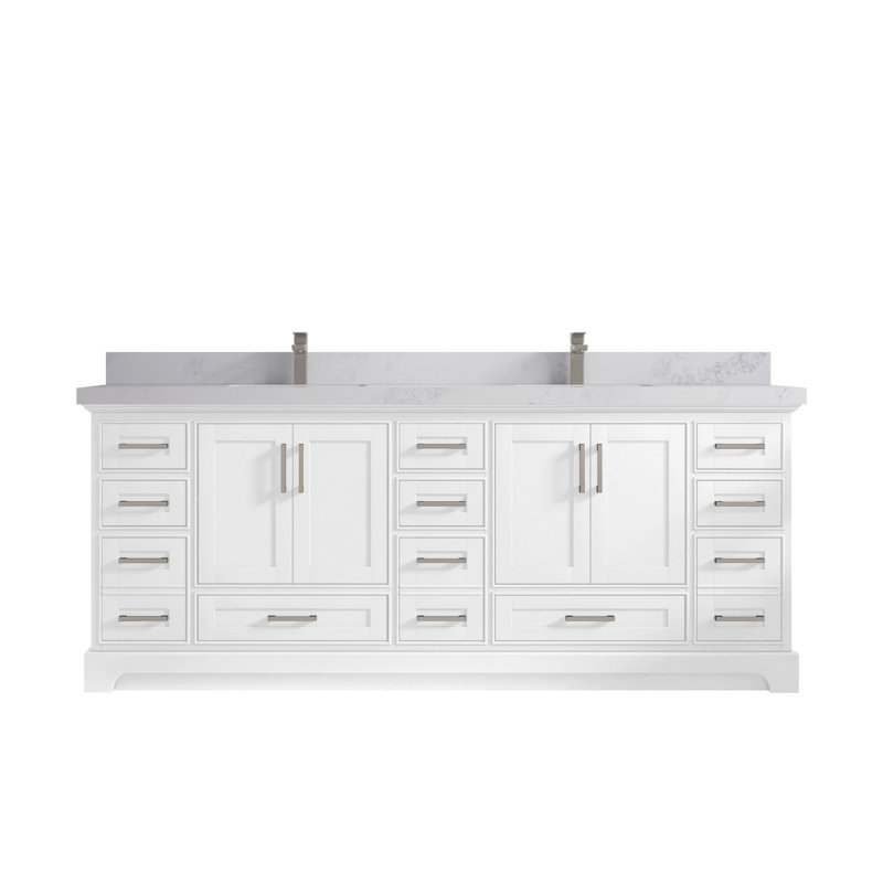 Ensemble de meuble-lavabo double 84 po, Calacatta Nuvo