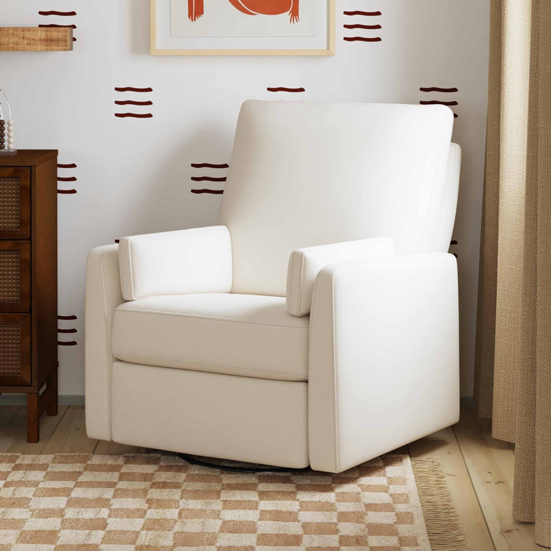 Ethan Swivel Recliner in Performance Fabric, Cream