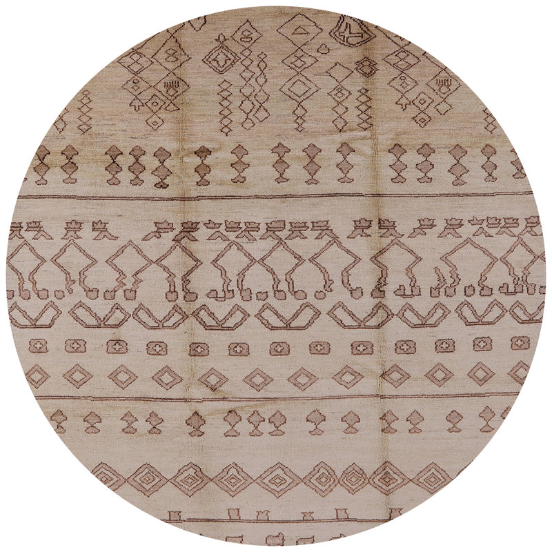 Tapis gris / brun Indianola Southwestern, Rond 6 pi