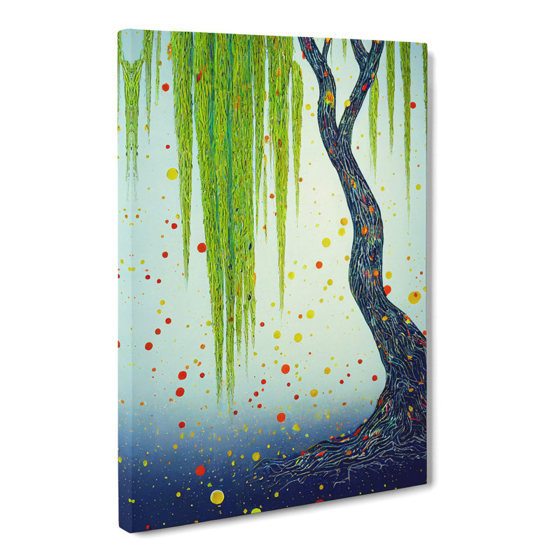 CAN-V0523-2851X Weeping Willow Tree Splash 1 Piece Wrapped Canvas Wall Art, 60cm H x 40cm W