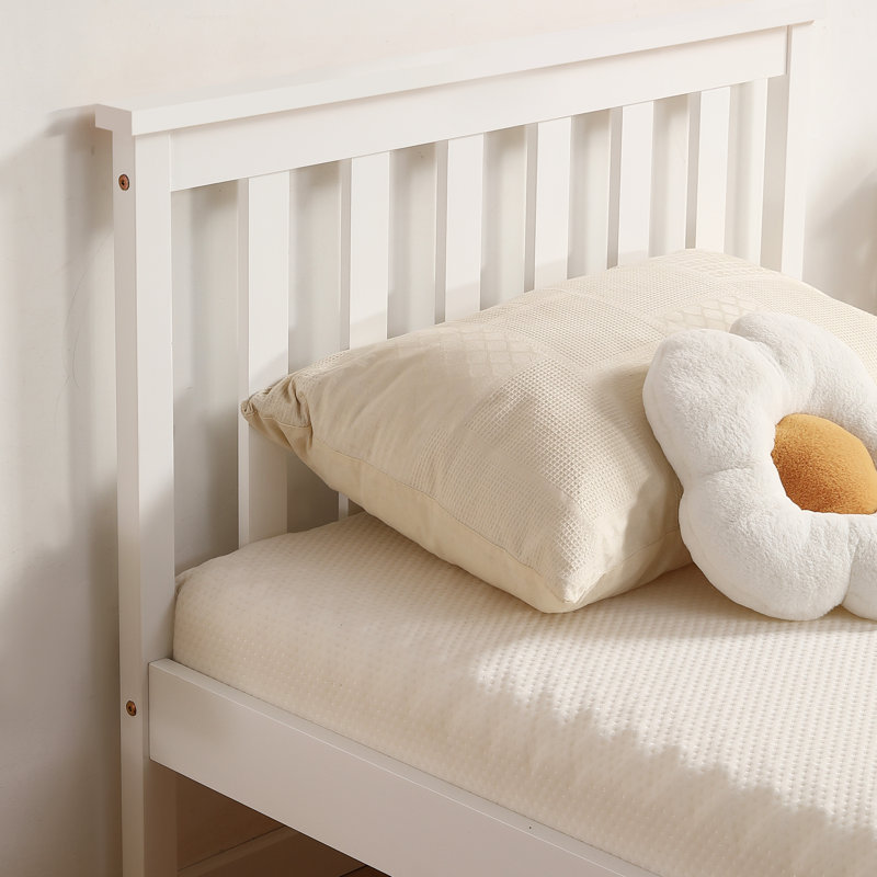 Shane Solid Wood Bed, Single (3'), White
