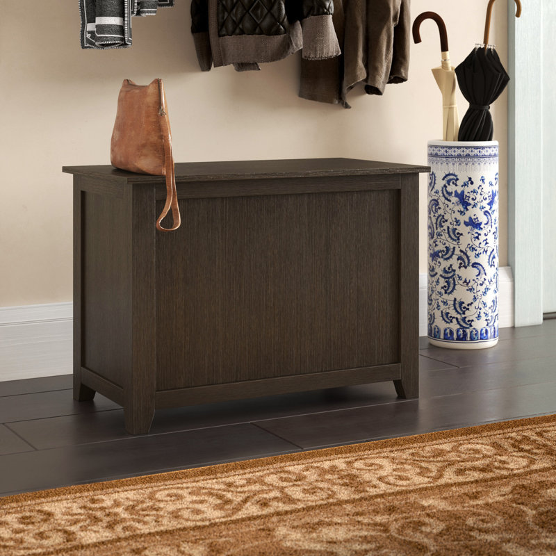Avaline Bamboo Storage Bench, Brushed Brown