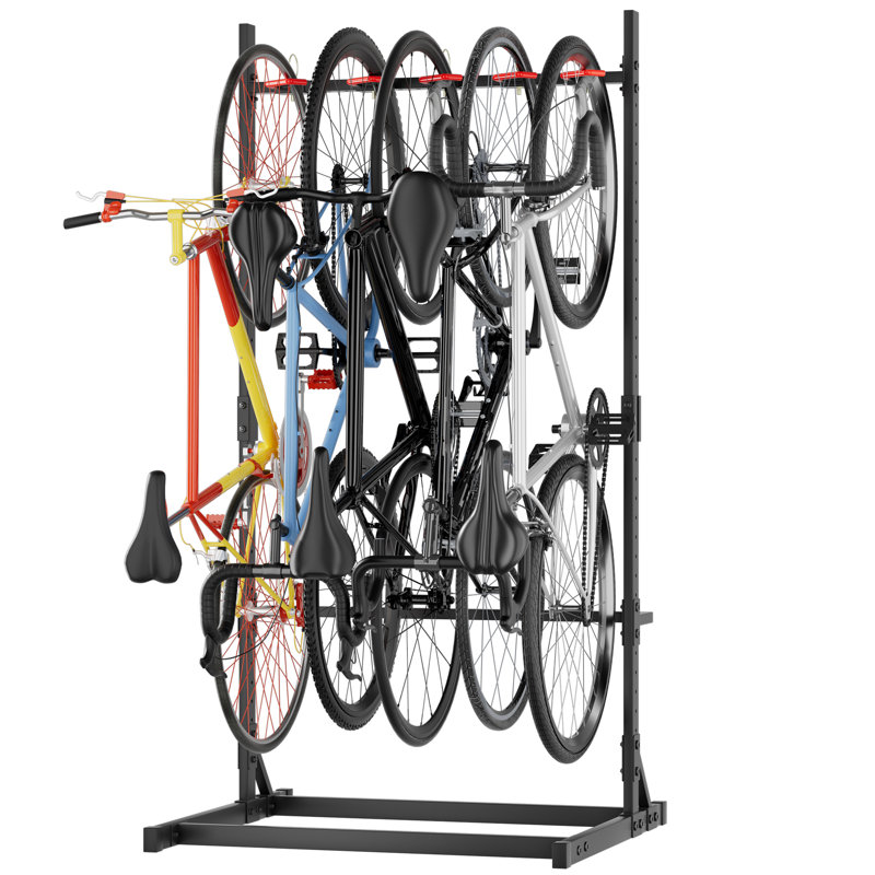 Porte-vélos sur pied 400LBS autoportant avec 5 crochets, porte-vélos pour l'intérieur pour 5 vélos, support à vélos vertical