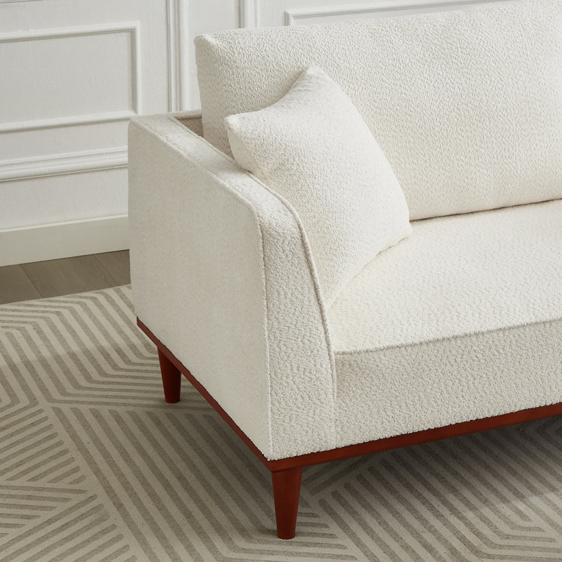 Chaise longue et tabouret rembourrés Finken, Blanc