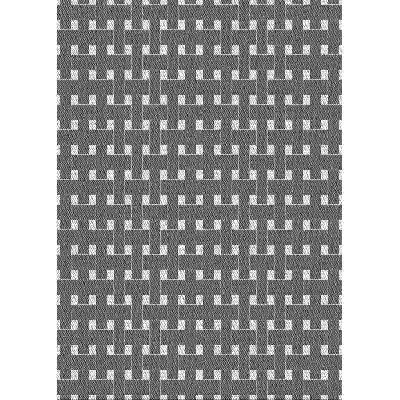 Tapis zone grise à motifs, Rectangle 5 pi x 7 pi