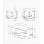 Ensemble de table, café, bout, côté, décor, salon, stratifié brun, métal noir-677868903