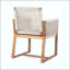 Chaise de salle à manger en bois d'acacia et corde avec coussin lavable (ensemble de 2)-130116623