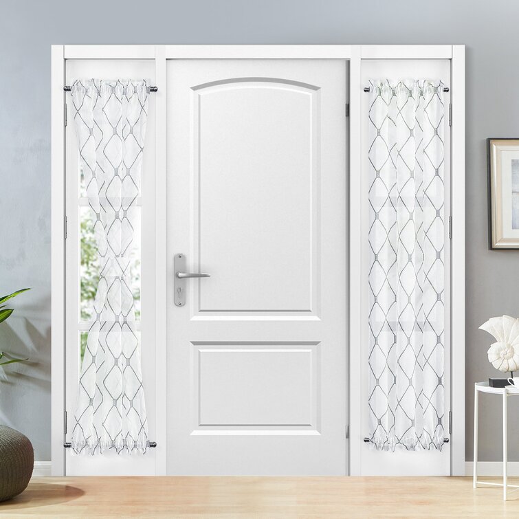 Polyester Semi-Sheer French Door Curtain Pair