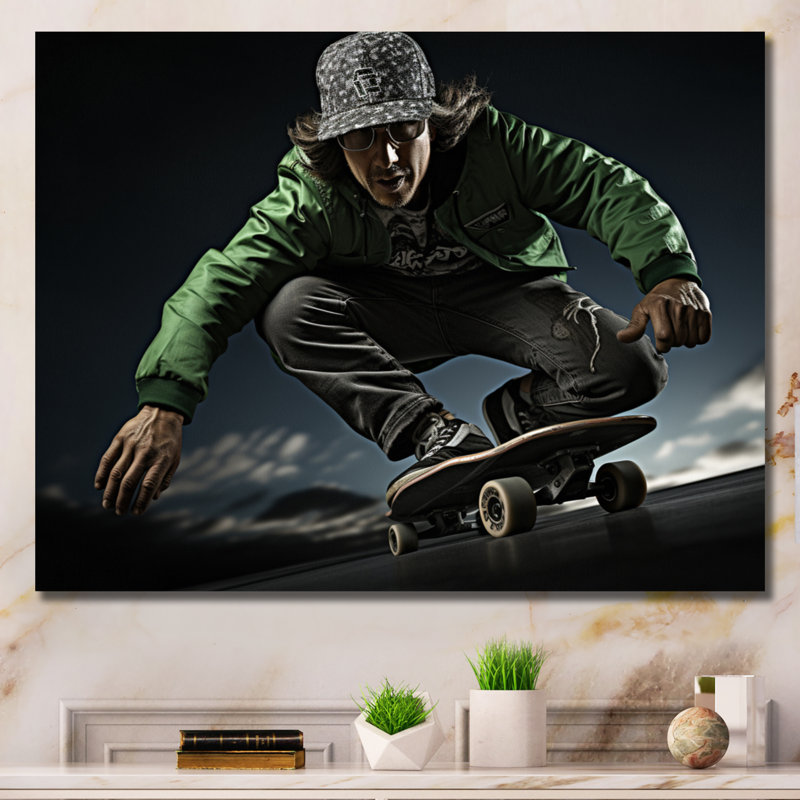 Skateboard Chronicles II - Imprimé, H 12 po x l 20 po x P 1 po, Toile tendue
