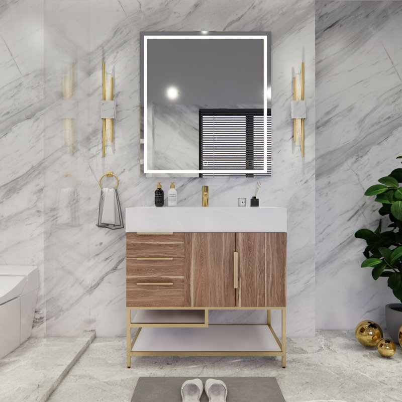 Ensemble de meuble-lavabo simple 36 po Sevara, Chêne blanc
