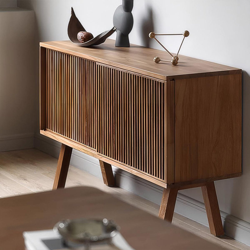 Modern Walnut Solid Wood Sideboard, 31.5" H x 47.24" W x 15.75"D