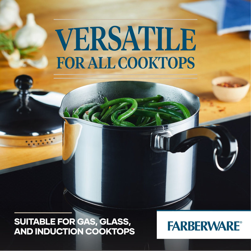 Farberware 3-Quart Stainless Steel Straining Saucepan with Lid