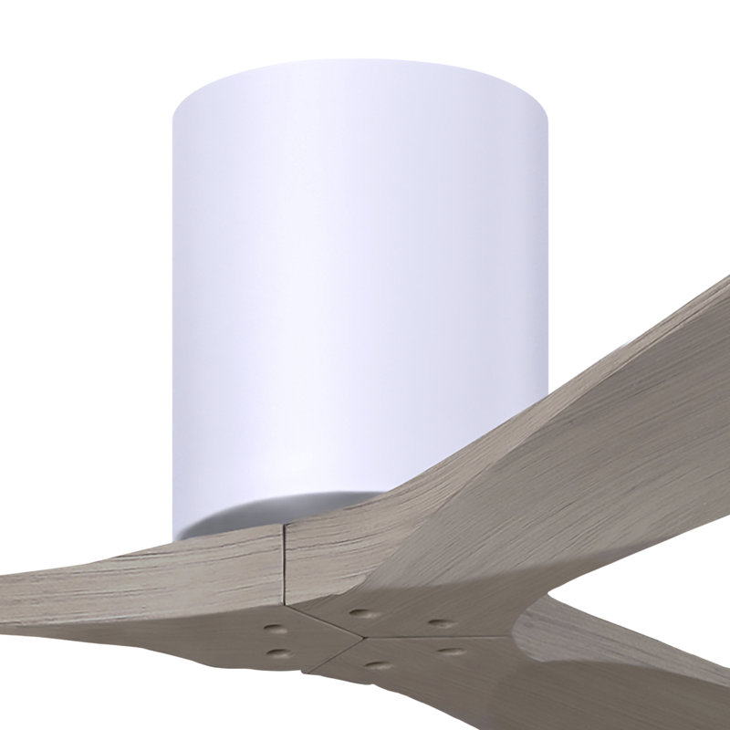 Ventilateur de plafond à 3 pales Olivier, Blanc brillant, Ton bois de frêne gris, 52"