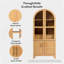 Armoire de cuisine arquée avec tiroir caché, armoire de rangement avec tablettes réglables pour la cuisine et la salle à manger