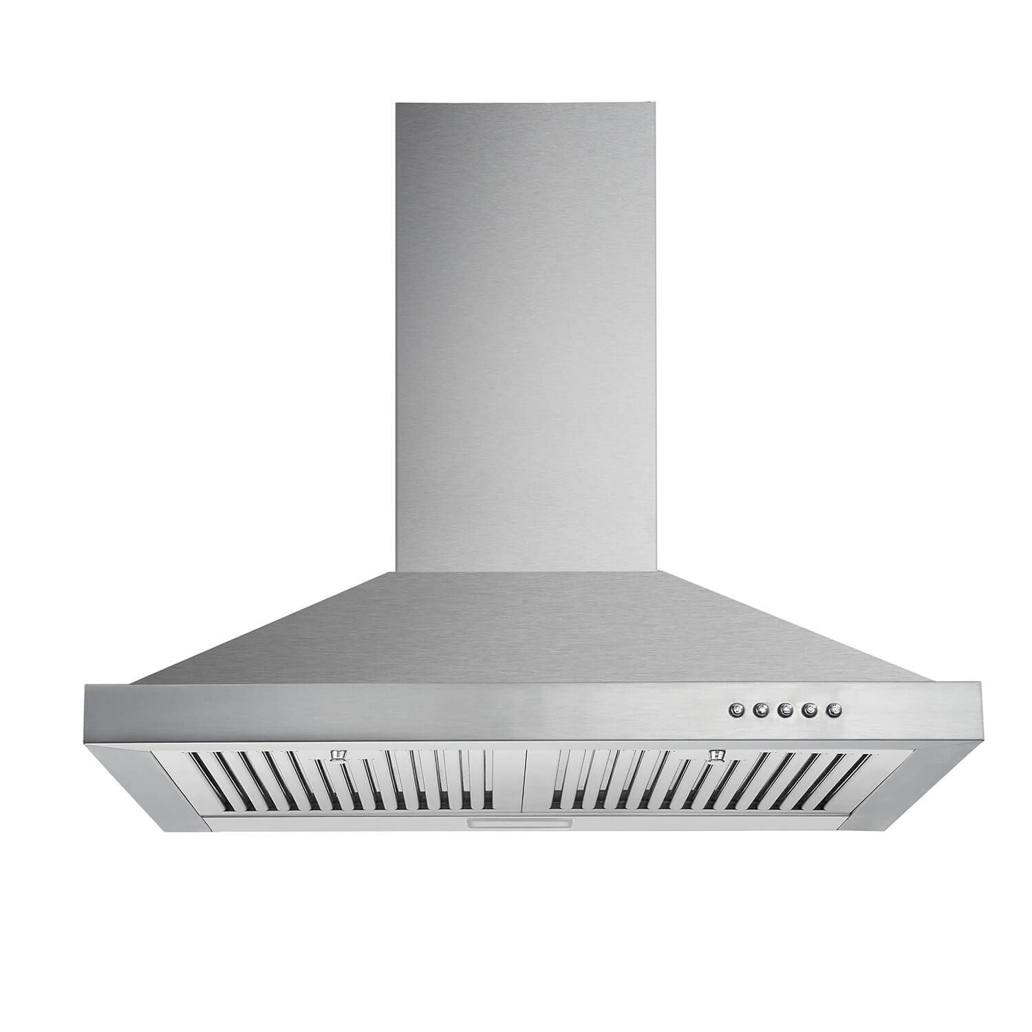 Zomagas 24 Inch Range Hood, Wall Mount Vent Hood in Stainless Steel with  Ducted/Ductless Convertible Duct, 3 Speed Exhaust Fan, Energy Saving LED