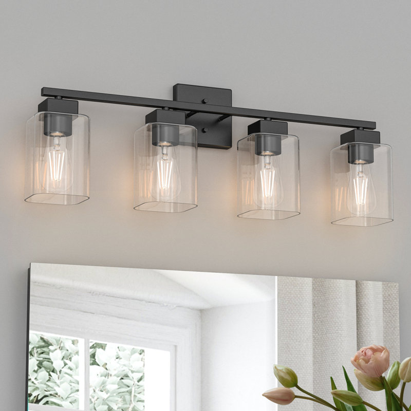 Éclairage pour coiffeuse Hartshorn, 4 lumières, Noir mat