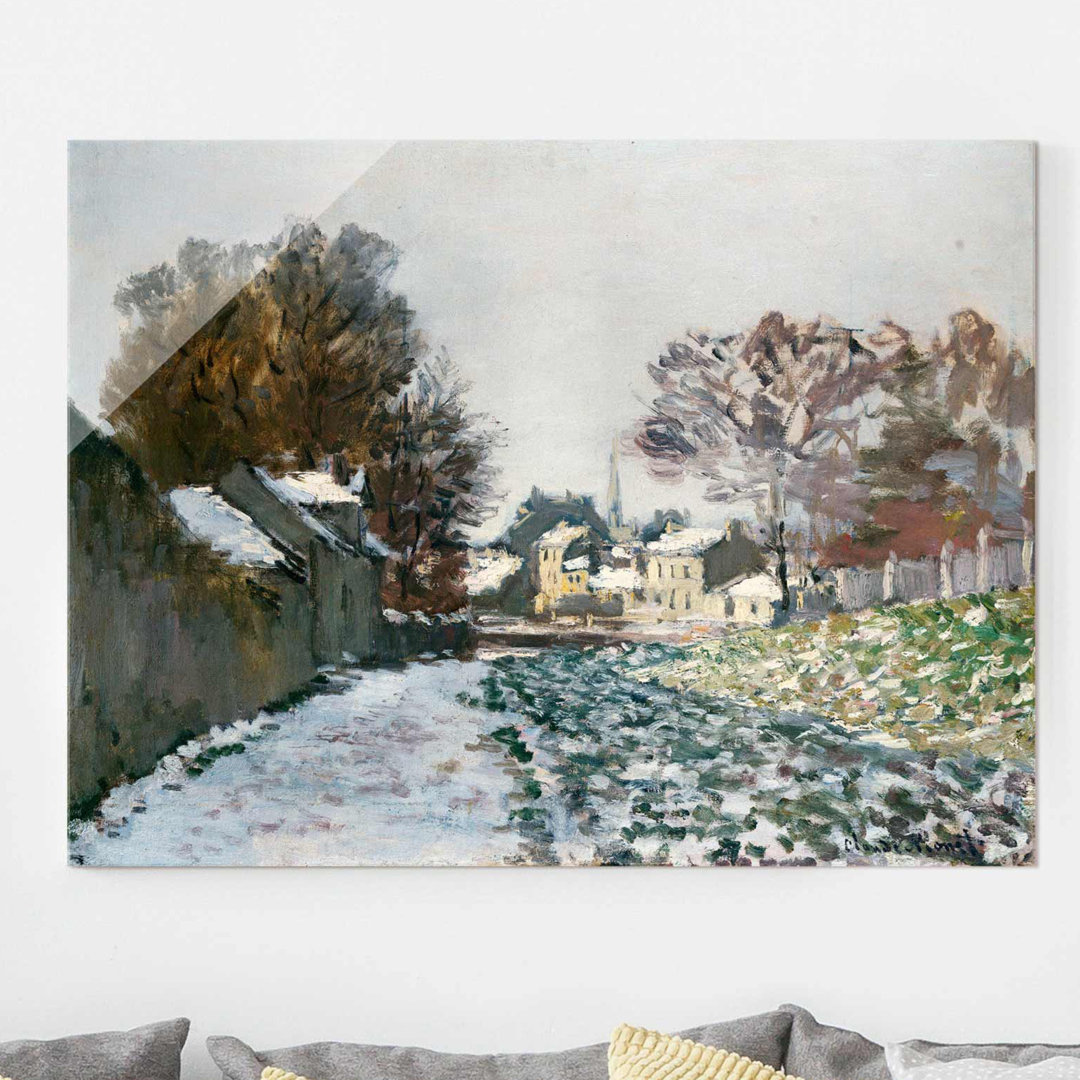 Glasbild Snow at Argenteuil von Claude Monet