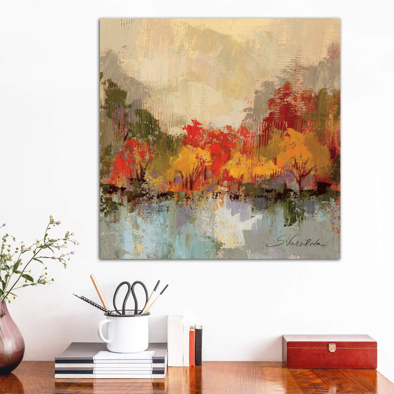 Fall Riverside II by Silvia Vassileva - Wrapped Canvas Painting, 66.04 cm H x 66.04 cm W x 1.91 cm D