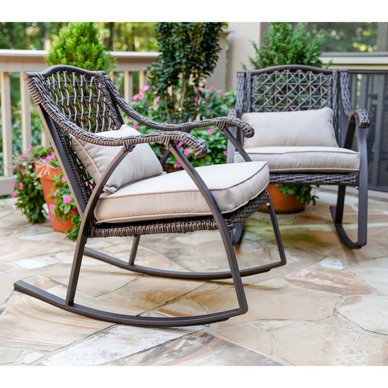 Bayou Breeze Elodie Metal Outdoor Rocking Chair | Wayfair