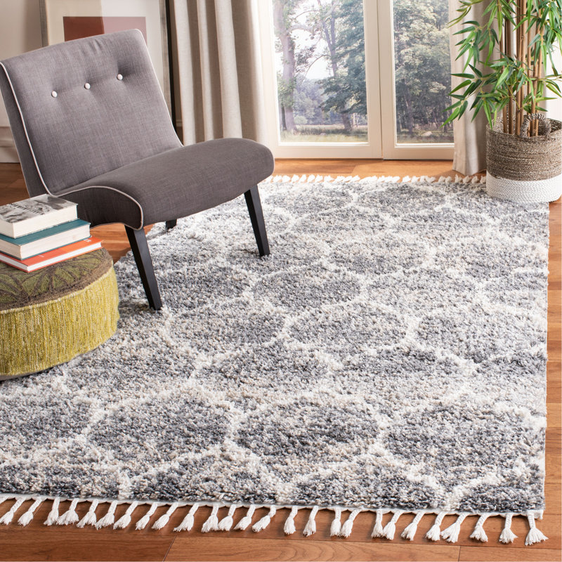 Tapis à poil long à motif géométrique Ch Wilson, Rectangle 9 pi x 12 pi