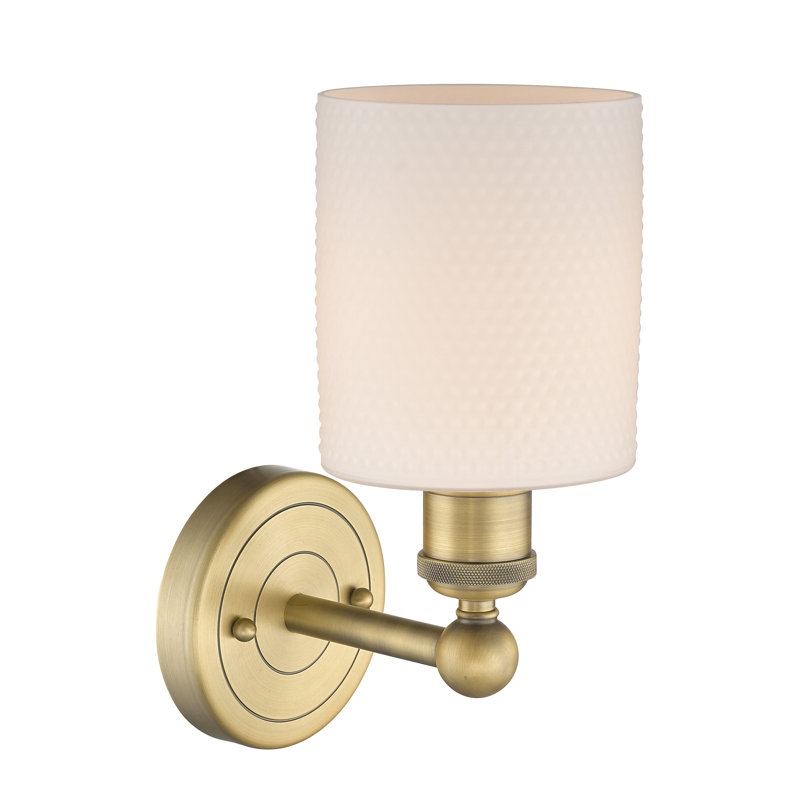 Chilchinbito Armed Sconce, Matte White, Brushed Brass