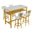 Ensemble de table de bar et chaises pour 4, ensemble de 4 chaises de table de petit déjeuner à hauteur de comptoir de 4 pour salle à manger, cuisine, bar et appartement