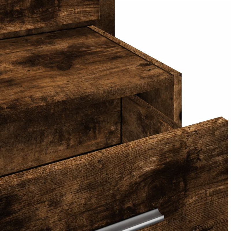 Cheriece 48.5cm W Manufactured Wood Bedside Table, Smoked Oak