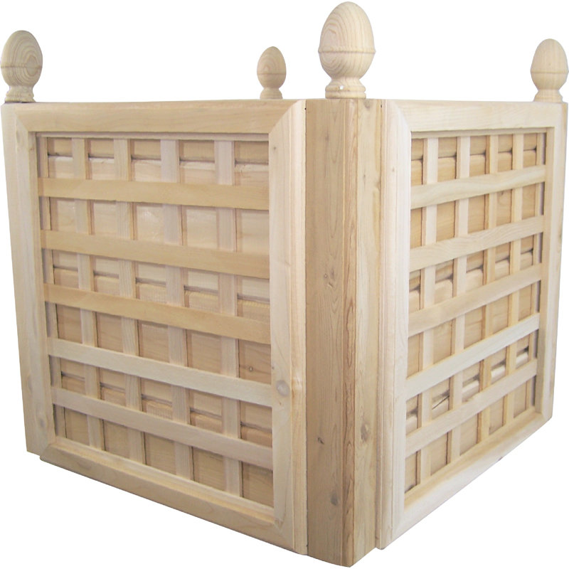 Boîte à fleurs en bois de cèdre naturel Newberg, H 17 po x l 18 po x P 18 po