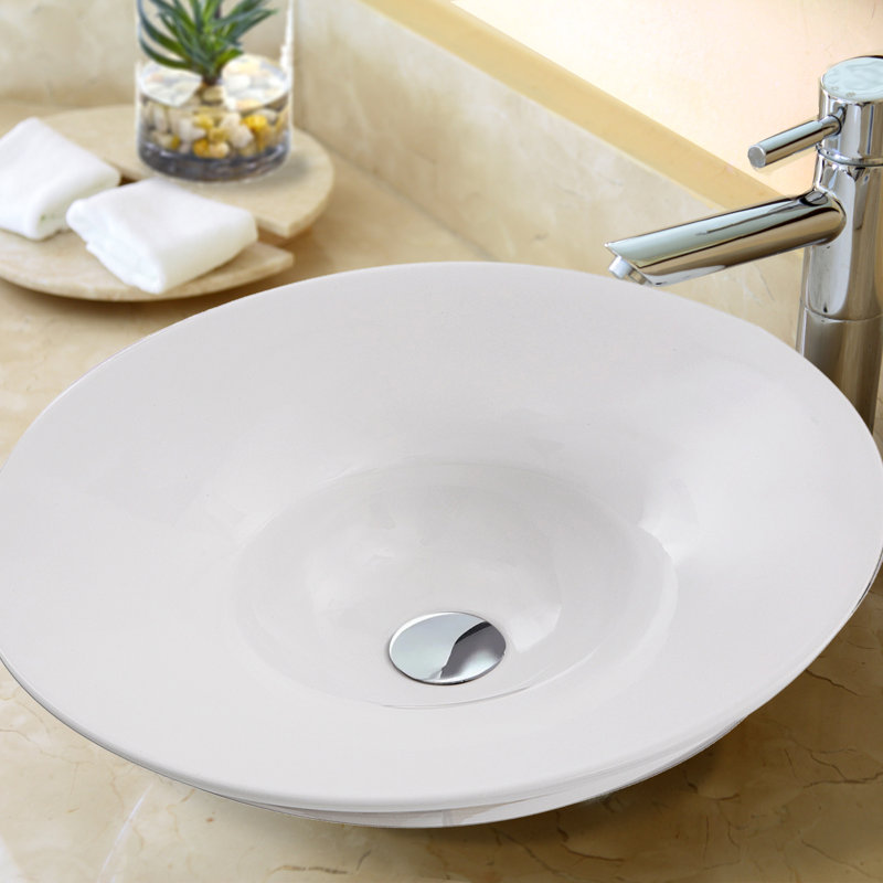 Nantucket Sinks Regatta 17.75'' White Fireclay Circular Bathroom Sink