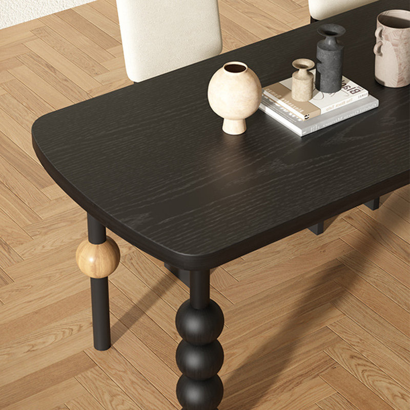 Table de salle à manger en bois de frêne blanc sélectionné, H 29,53 po x L 78,74 po x l 31,5 po
