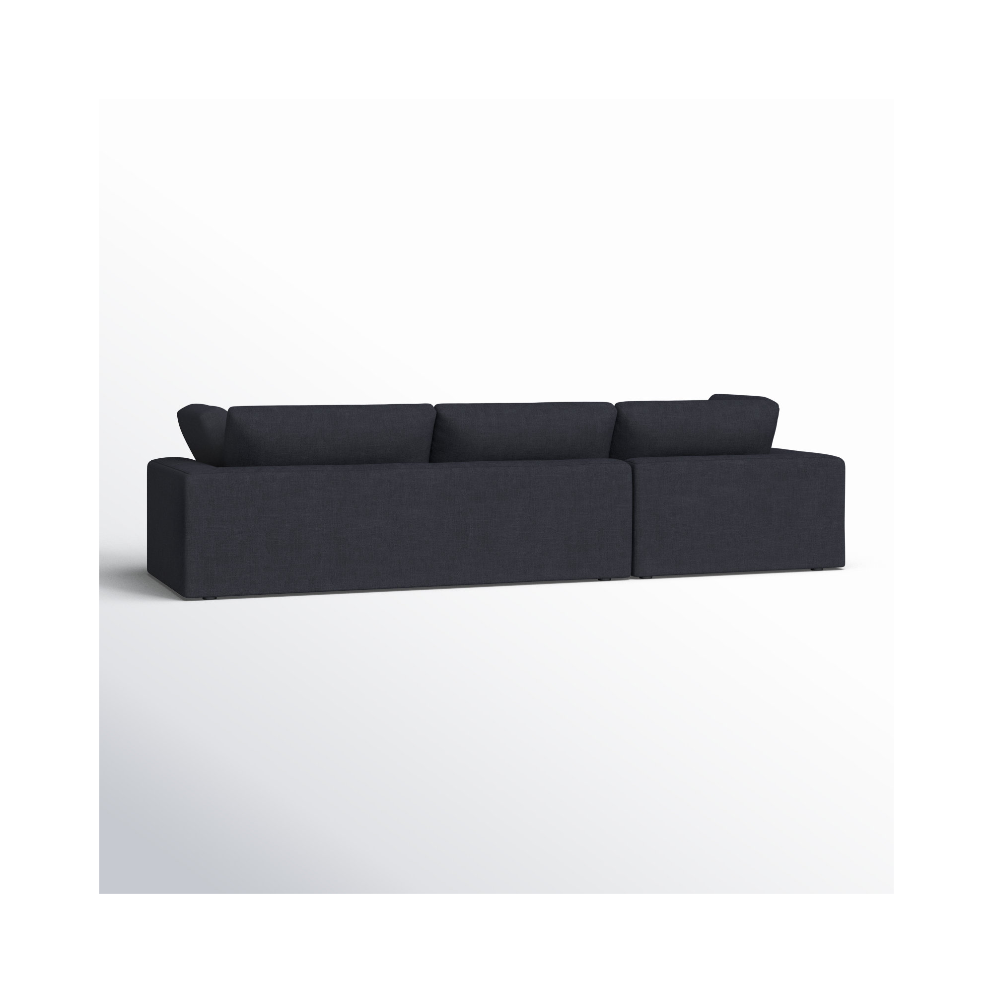 Asher 2 - Piece Upholstered Chaise Sectional, Left Hand Facing, Peyton Dark Slate Gray Pepper Canvas