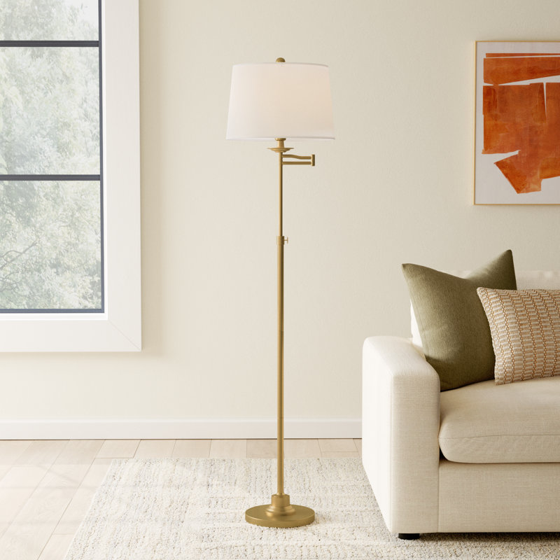 Rosalie 64.25'' Gold Swing Arm Floor Lamp