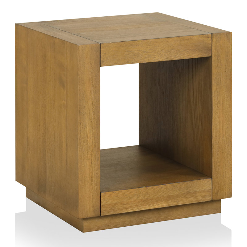 Ulyen Square Wooden End Table, Brown