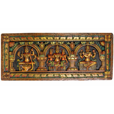 Vishnu With Bhudevi And Shridevi With Rama And Krishna (Panel)