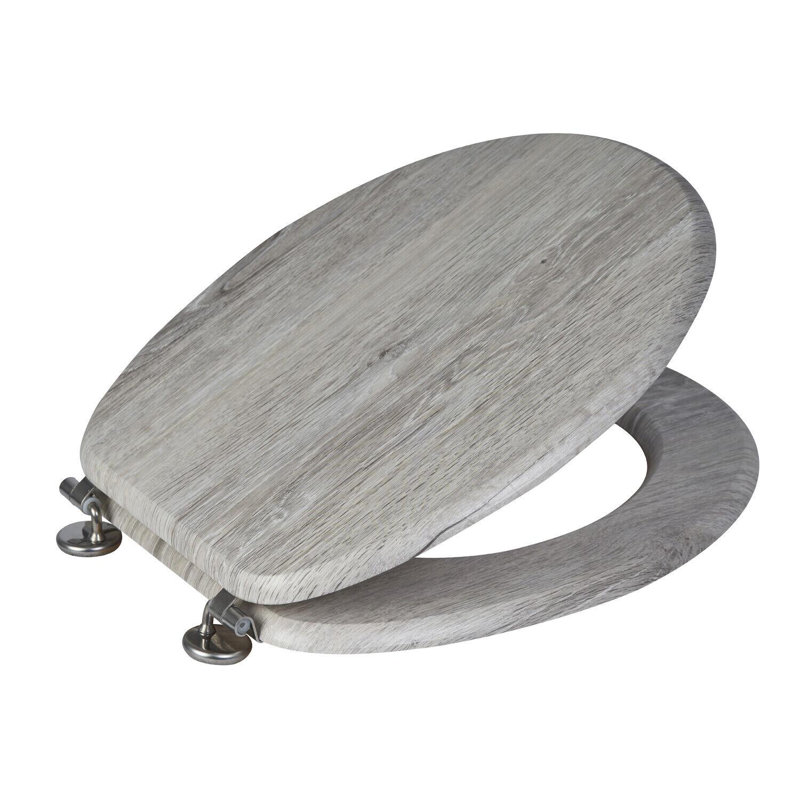 Oxford Round Standard Toilet Seat, Grey Oak