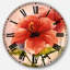 Aquarelle, fleur d'hibiscus rouge - horloge murale traditionnelle-36845431