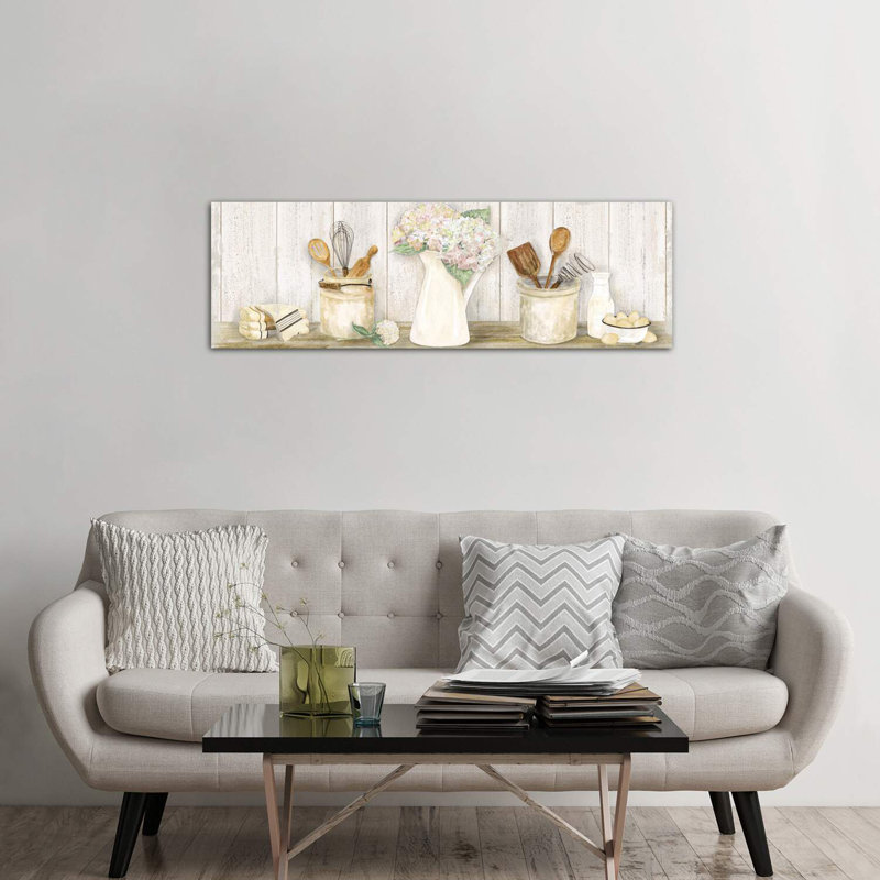 Panneau de cuisine rétro par Tara Reed, impression d'art graphique panoramique, H 20 po x l 60 po x P 1,5 po, Toile tendue