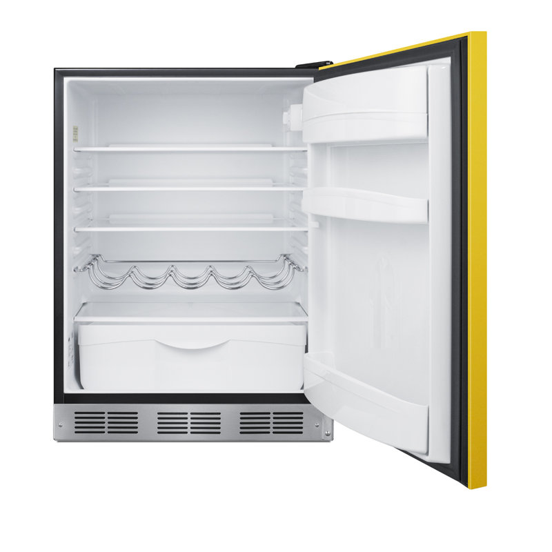 Summit Appliance 5.5 Cubic Feet Freestanding Mini Fridge, Yellow/Black
