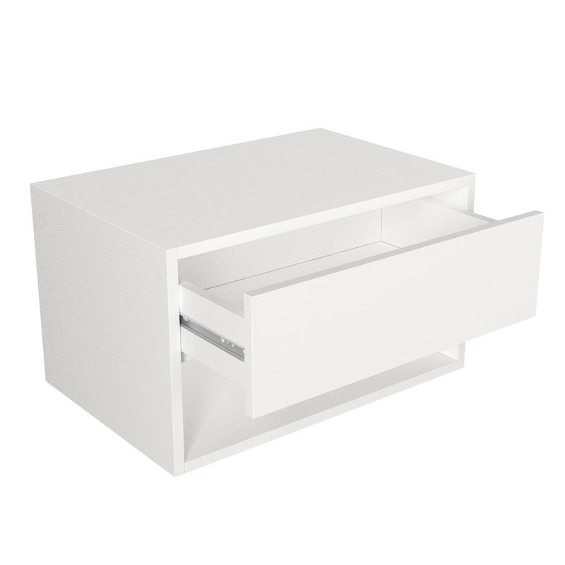 Benaniah 24" Wall Mounted Floating Nightstand, White
