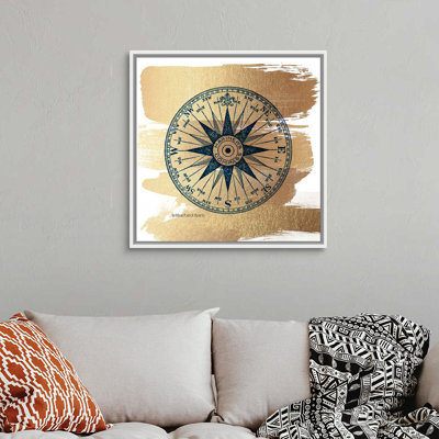 " Brushed Gold Compass Rose "