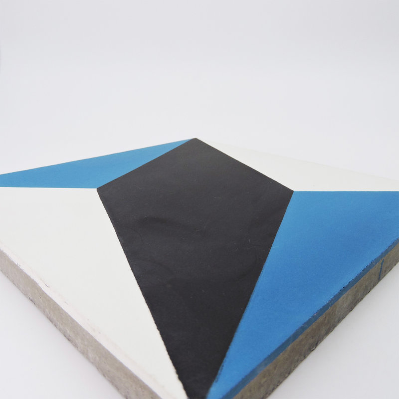 Diamond 8 in. x 8 in. Tile, Blue/Black