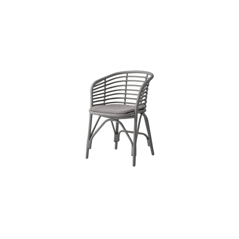 Blend Patio Dining Armchair with Cushion, Gray, Light Gray