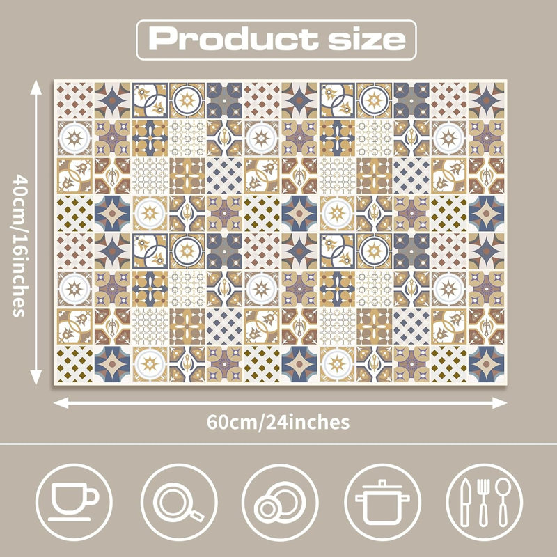 Tapis de cuisine à séchage rapide Boho, Single - 29.5" L x 18.5" W