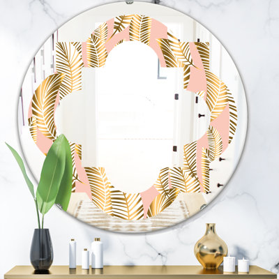 Miroir mural sans cadre Quatre Feuilles de palmier I Glam