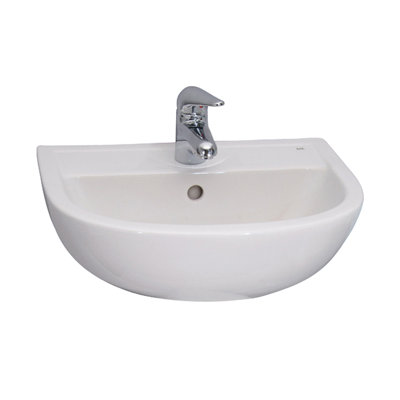 Lavabo de salle de bain mural compact en porcelaine vitreuse 22 "avec trop-plein Compact 545