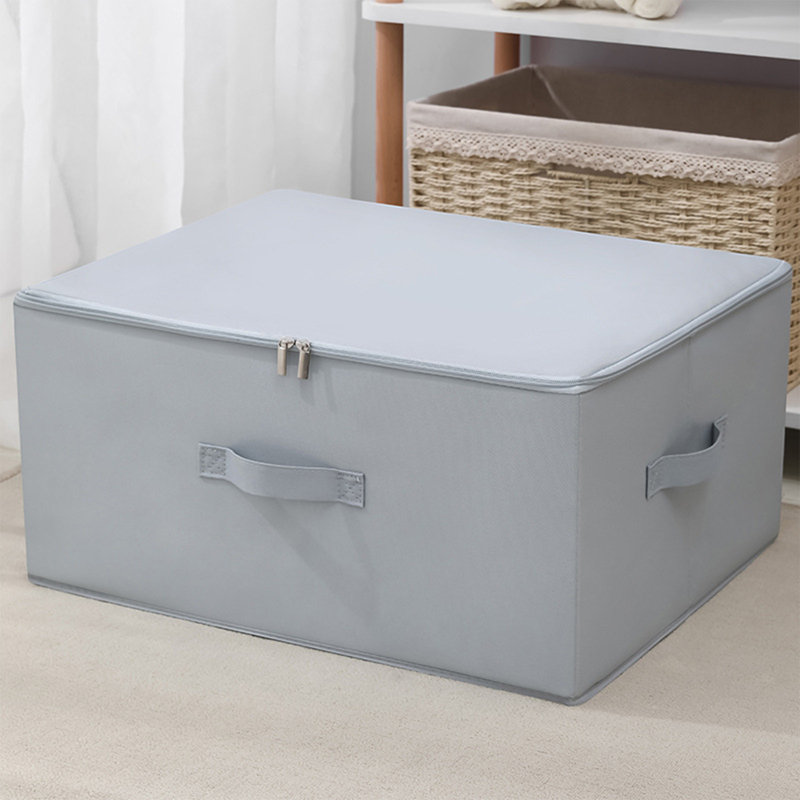 Washable Fabric Clothing Storage Box Clothes Storage Folding Zipper Sorting Box-proof Quilt Storage Bag